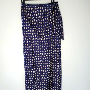 Maxi Wrap Skirt Elephant Print Excellent